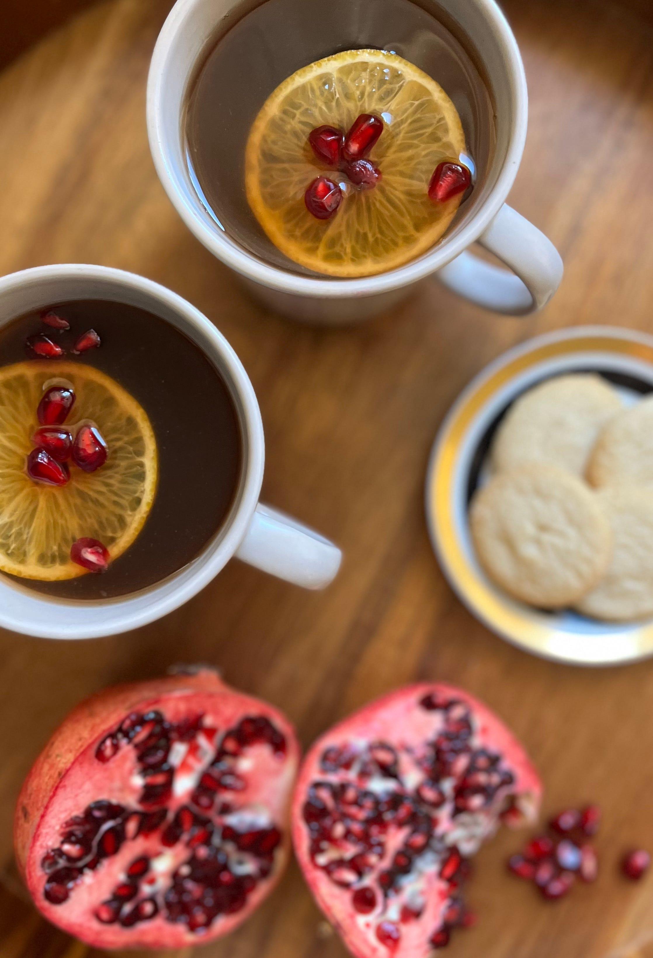 Mulled Pomegranate Cider - by Leah Koenig